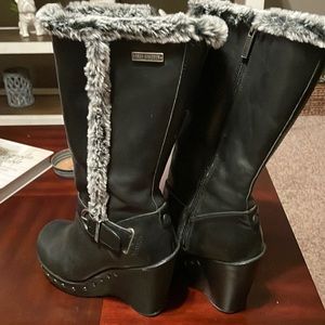 Harley Davidson Womens Artesia Fur Lined Wedge Heel Boot Shoes size 7.5